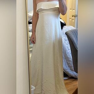 NWOT satin Reformation dress champagne